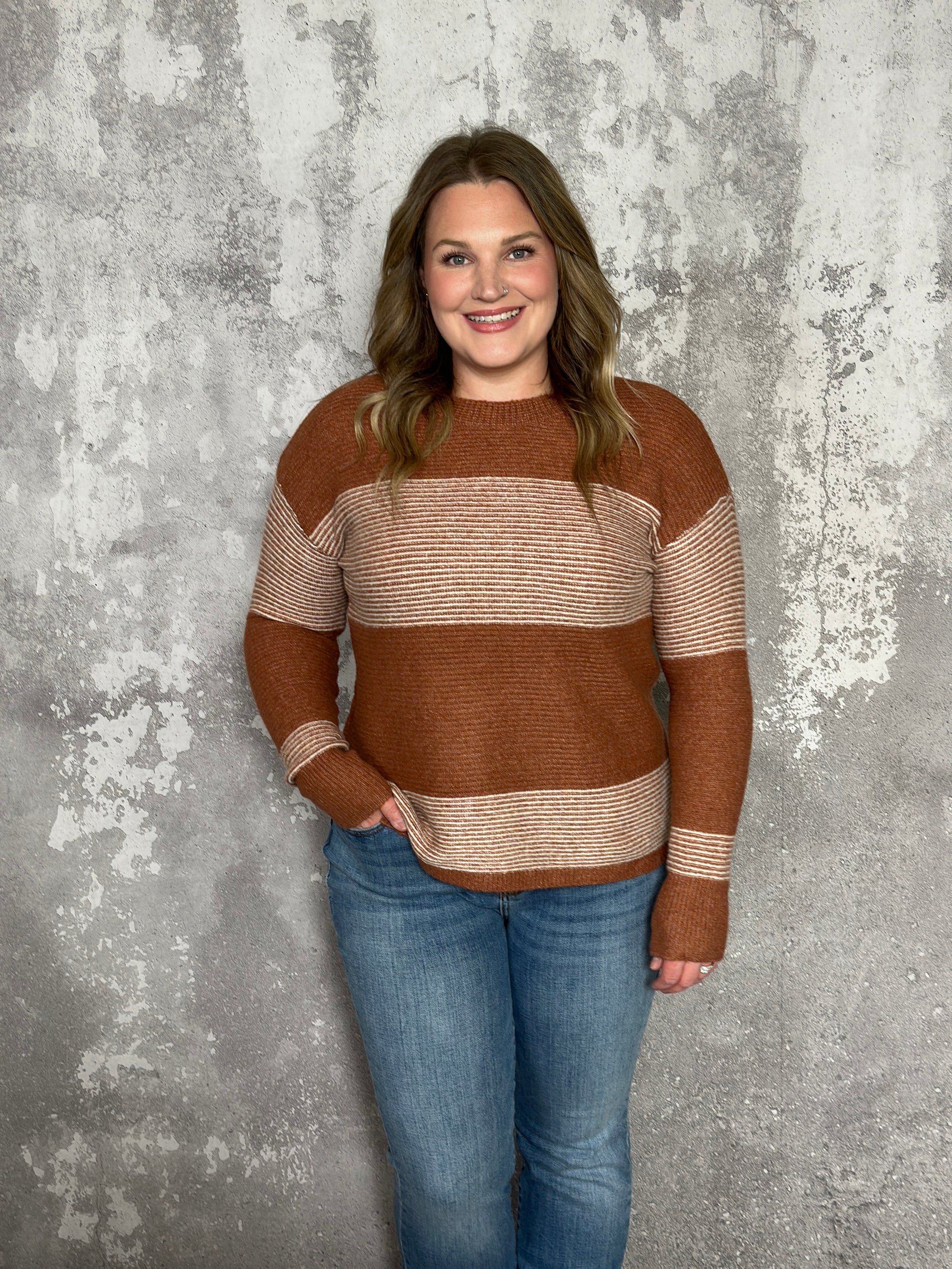 Rust Stripe Sweater