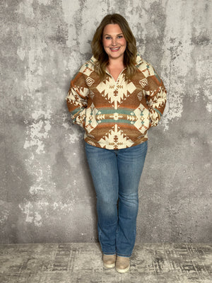 Aztec Half Zip Pullover  (Small - 3X)