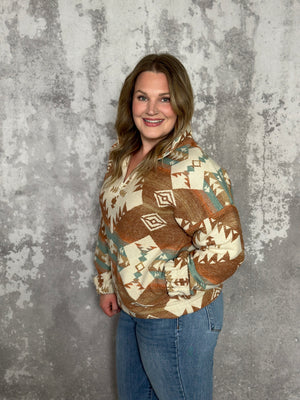 Aztec Half Zip Pullover  (Small - 3X)