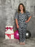 Shirley Button Down Lounge Set - Cow Print (Small - 3X)