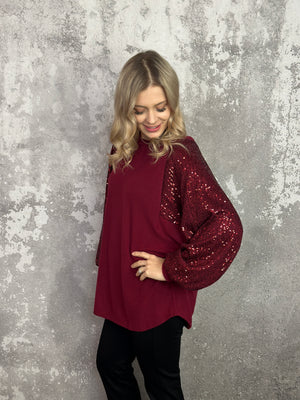 Santa Baby Top - Burgundy (Small - 3X) BESTSELLER