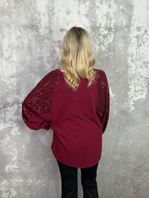 Santa Baby Top - Burgundy (Small - 3X) BESTSELLER