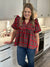 Red Plaid Puff Sleeve Top