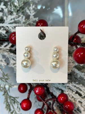 Trifecta Pearl Earrings