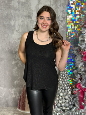 Black Sparkle Tank (Small - 2X)