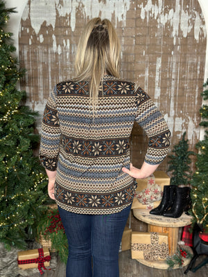 DOORCRASHER - The Wrinkle Free Lizzie Top -Winter Wonderland (Small - 3X) - FINAL SALE