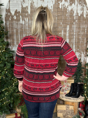 DOORCRASHER - The Wrinkle Free Lizzie Top - Traditional Christmas - FINAL SALE