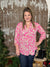 DOORCRASHER - The Wrinkle Free Lizzie Top - Taupe/Pink Floral  (Small - 3X) - FINAL SALE