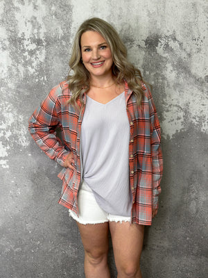 Babydoll Plaid Button Up - (Small - 3X) FINAL SALE