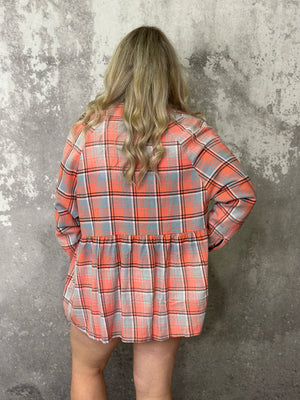 Babydoll Plaid Button Up - (Small - 3X) FINAL SALE