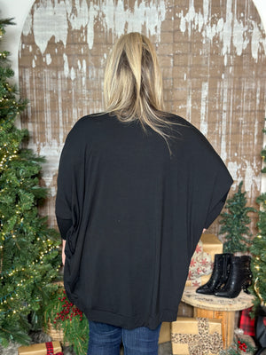 DOORCRASHER - Black 3/4 Sleeve Cardigan (Small - 3X)  - FINAL SALE