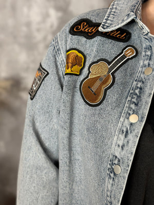 Cowboy Patch Denim Jacket (Medium Left) FINAL SALE