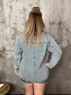 Cowboy Patch Denim Jacket (Medium Left) FINAL SALE