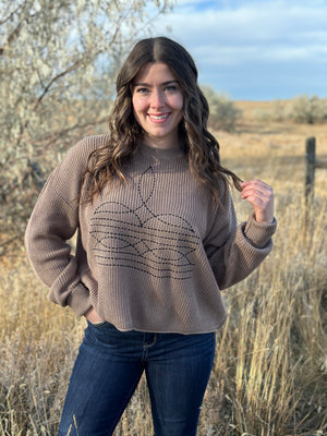 Boot stitch Sweater (Small - 3X)