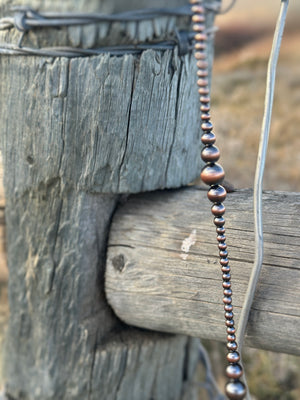 Long Copper Beaded Necklace