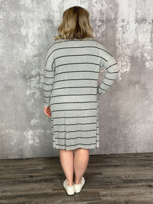 Grey Stripe Cardigan