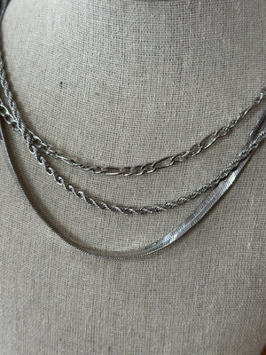 3 Strand Silver Necklace