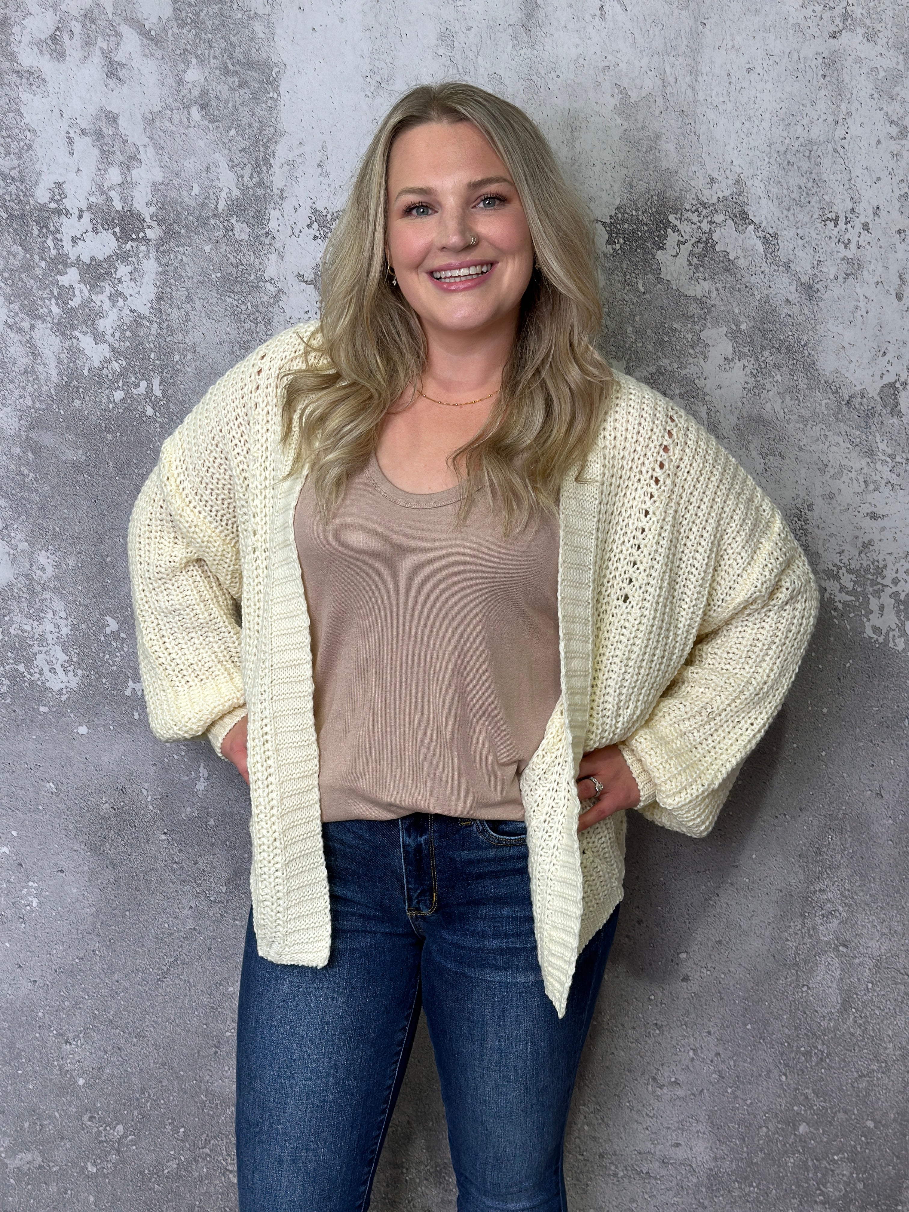 Cream store cardigan sweater