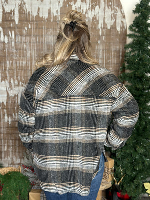 Black/Brown Plaid Shacket