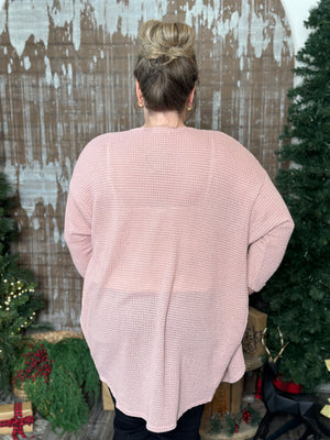 DOORCRASHER - Waffle Cardigan - Blush - Final Sale