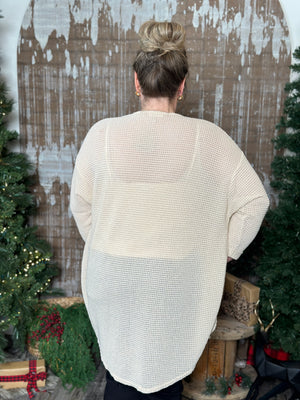 DOORCRASHER - Waffle Cardigan - Cream - Final Sale