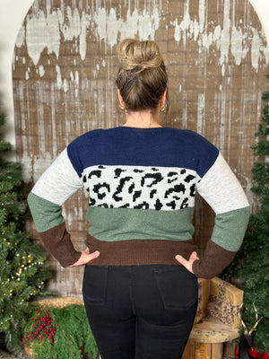 DOORCRASHER - Leopard Colorblock Sweater - Final Sale