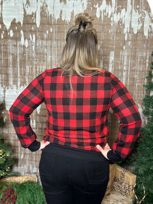 DOORCRASHER - Buffalo Plaid Roundneck Top  (Small - 3X) - Final Sale