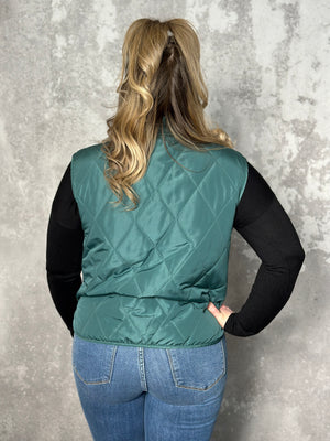 Lightweight Quilted Teal Vest  (Small - 3X)