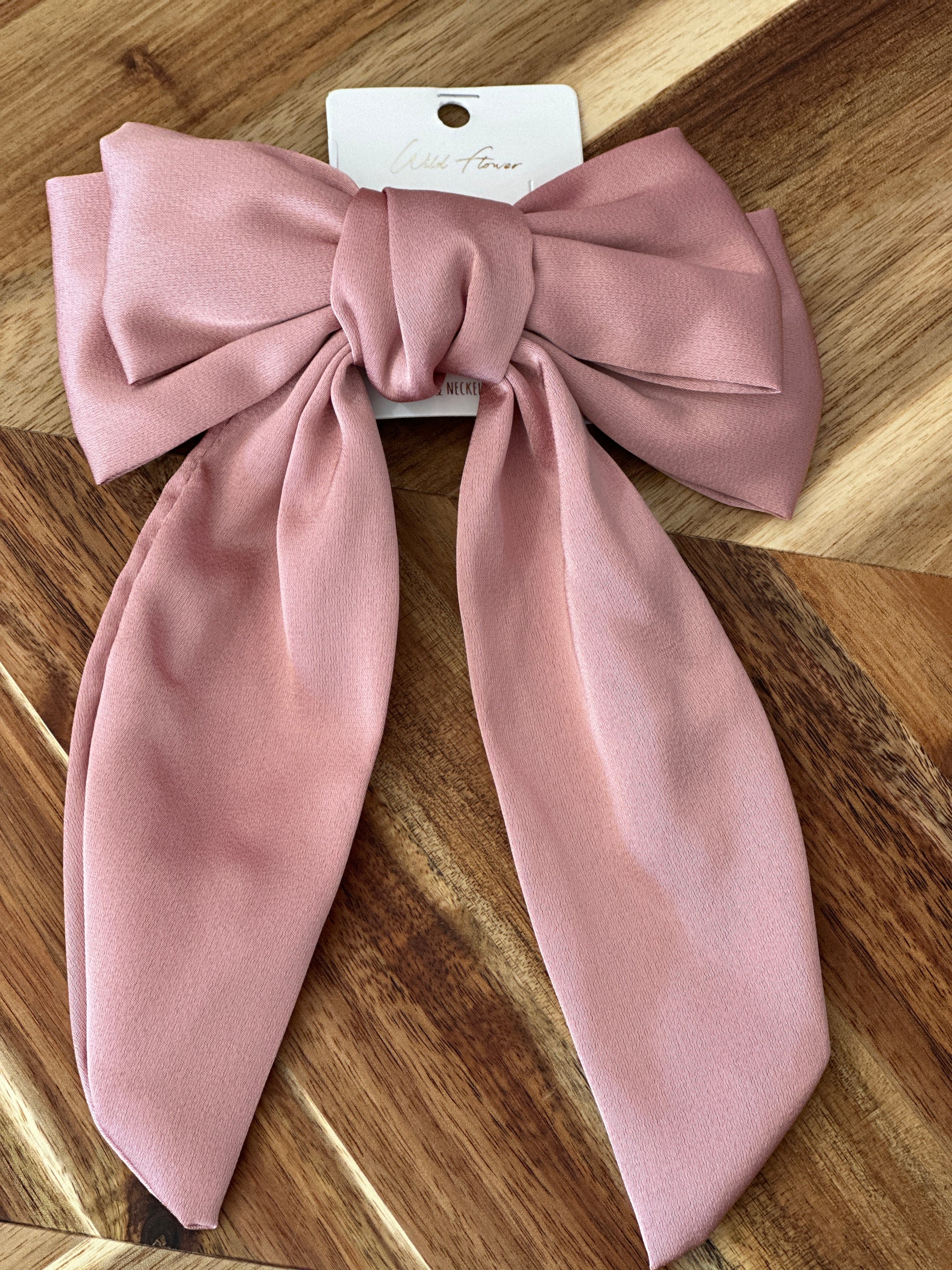 Satin Blush Hair Bow