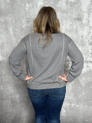 Waffle Roundneck Long Sleeve - Grey