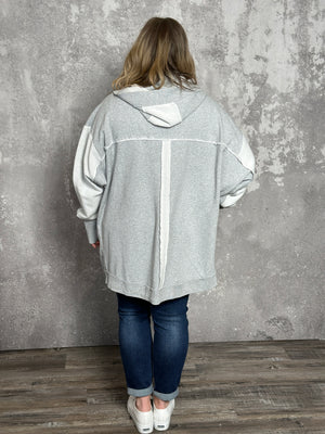 Grey Hooded Cardigan (Small - 3X)