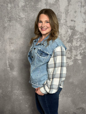 Denim and Plaid Jacket