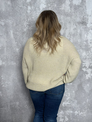 Subtle Sparkle Knit Vneck Sweater (Small - 3X)