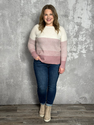 Ombre Mauve Stripe Sweater