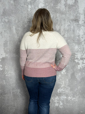 Ombre Mauve Stripe Sweater