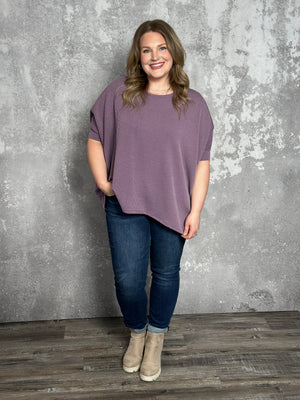 The Soft Ribbed Belinda Top - Purple