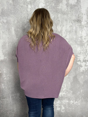 The Soft Ribbed Belinda Top - Purple