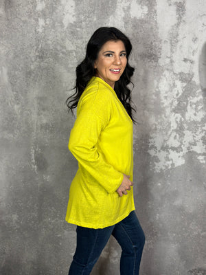 Button Cardigan - Chartreuse - FINAL SALE