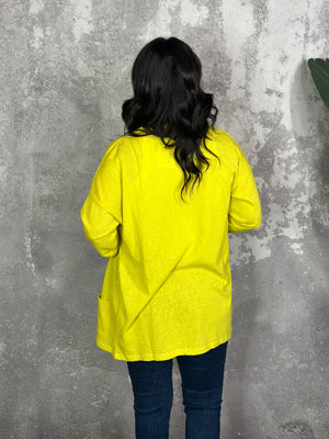 Button Cardigan - Chartreuse - FINAL SALE