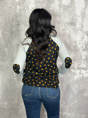 Elbow Patch Heart Top  - FINAL SALE