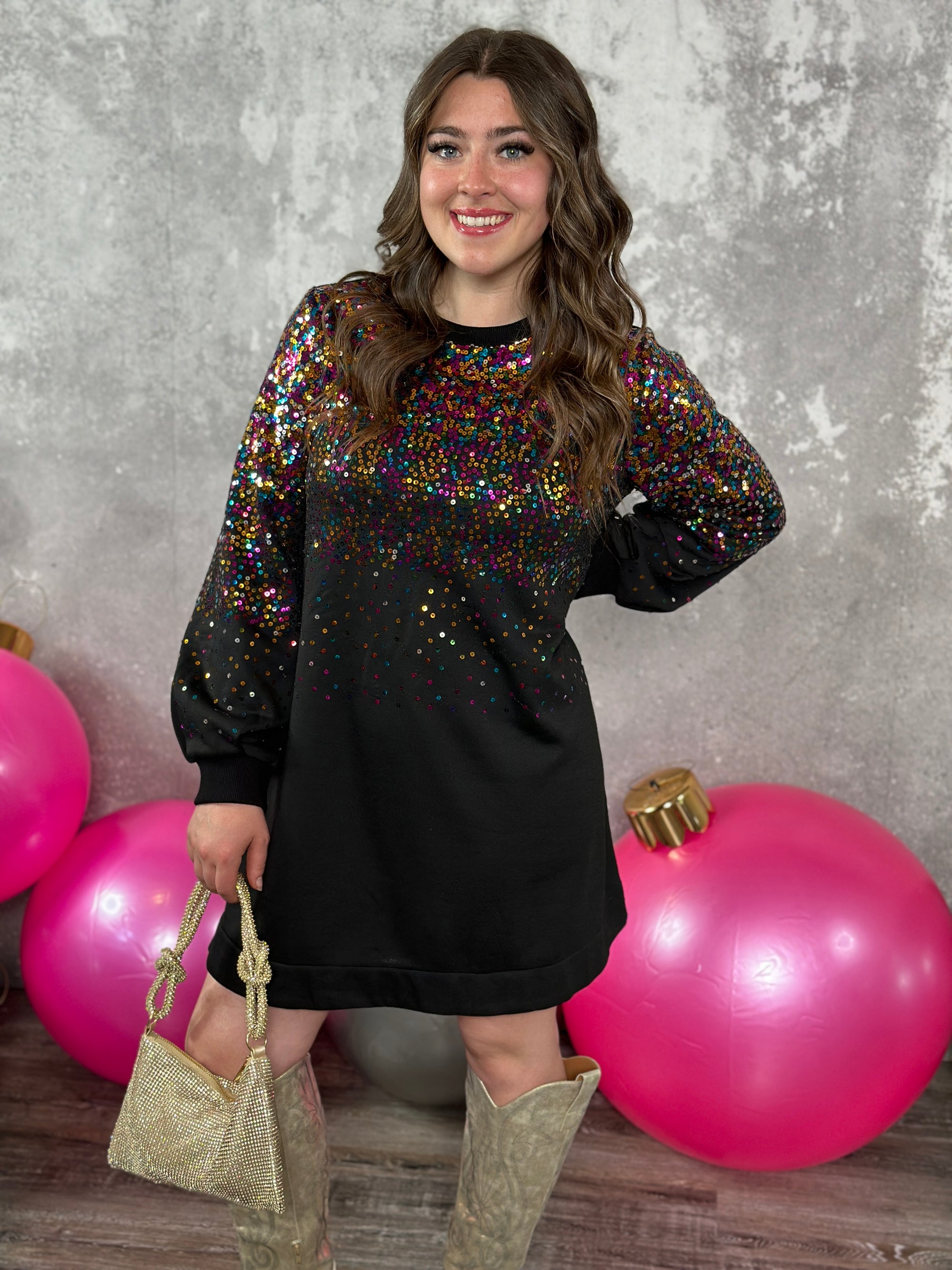 Confetti Party Sweatshirt Dress