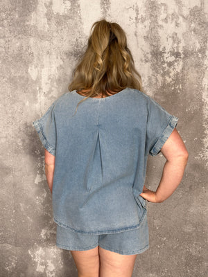 Denim Chambray Set - Blue