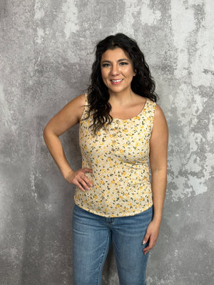 The Bailey Tank -  Yellow Taupe -  (Small - 3X)