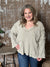 Reverse Hem Taupe Heart Vneck Top  (Small - 3X)