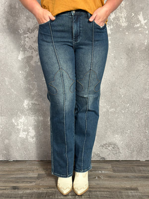 Judy Blue Western Seam Straight Leg  (sizes 0/24-15/32)