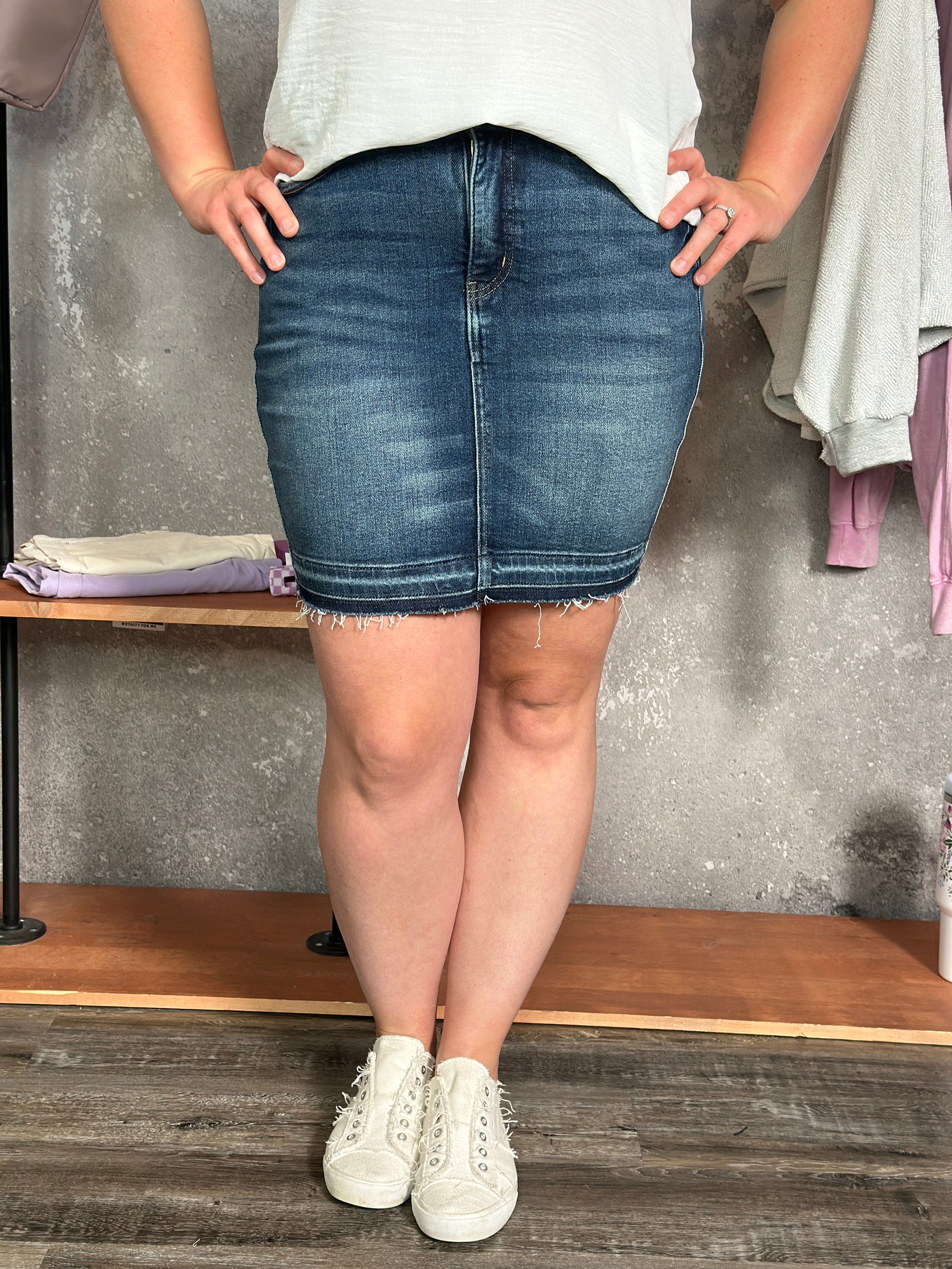 Judy Blue Tummy Control Denim Skirt (S - 3X)