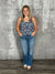 Wrinkle Free Floral Tank with Button Detail (Small - 3X)