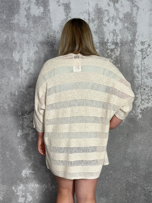 3/4 Sleeve Cream Cardigan