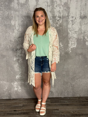 The Crochet Cardigan/Duster - Cream