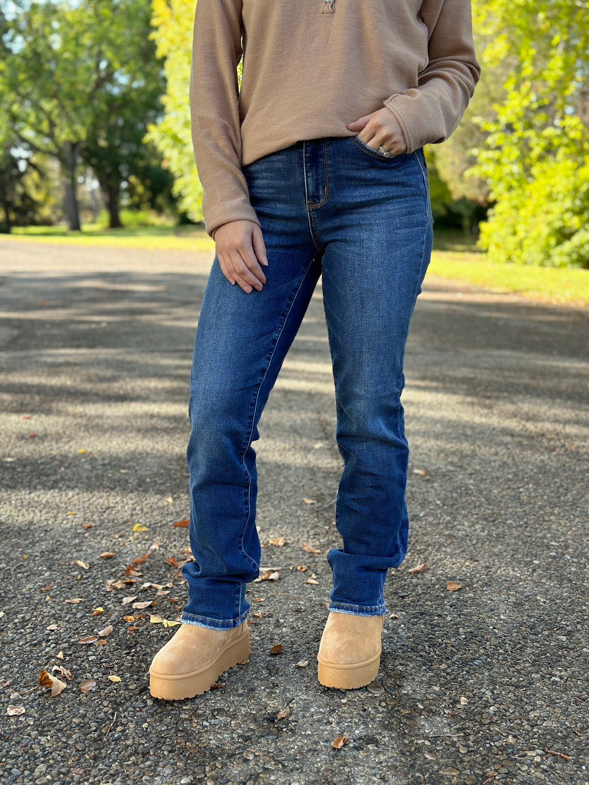 Judy Blue Straight Fit Thermal Jean (sizes 24-24W) - FINAL SALE